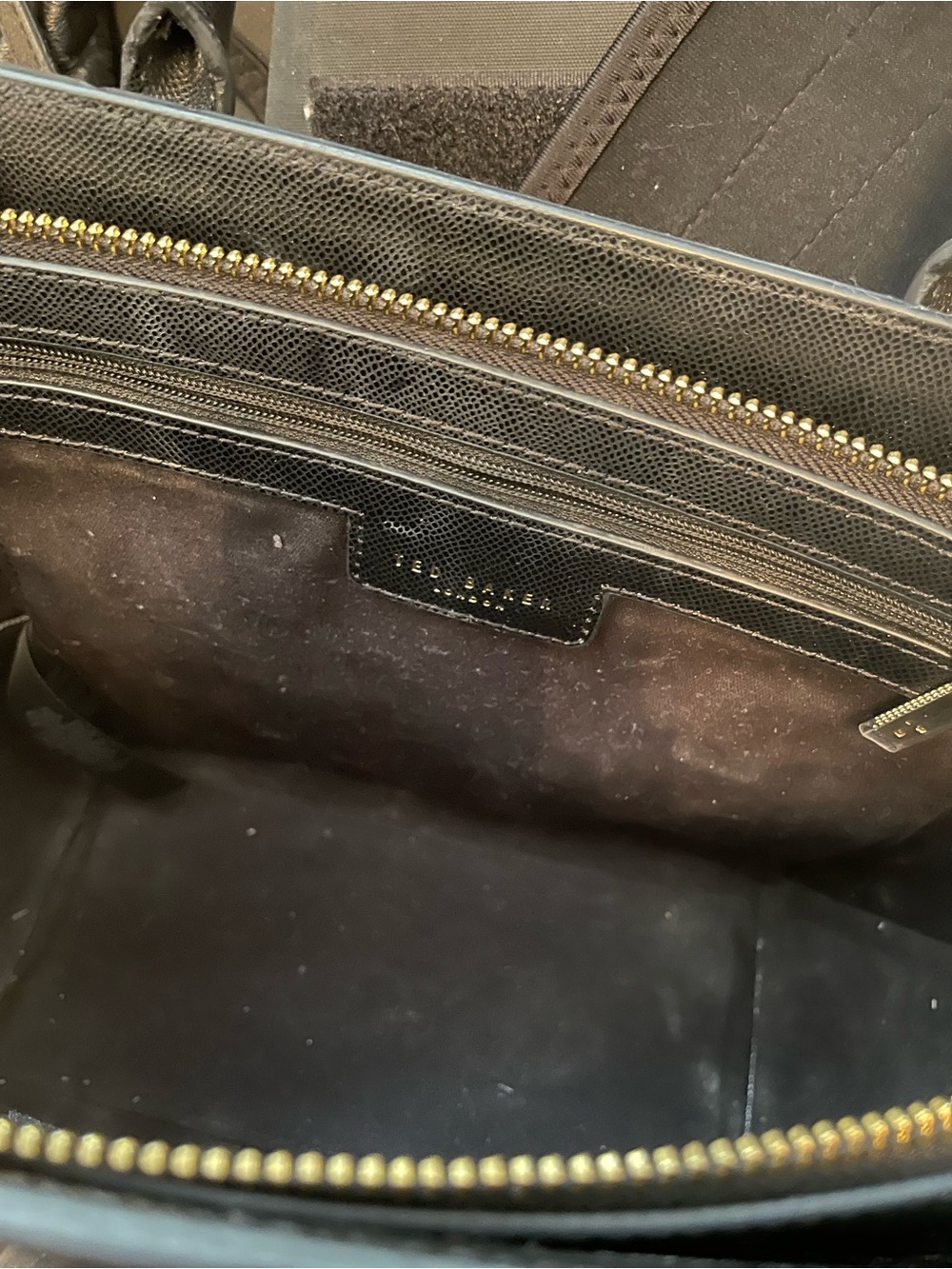 Ted Baker Black Satchel with Pink and Green Floral Appliqué - Picture 3 of 8
